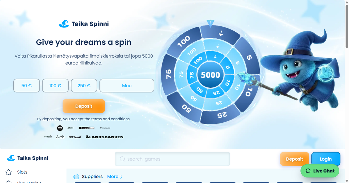 TaikaSpinni – tervetuliaisbonus ja ehdot 2026