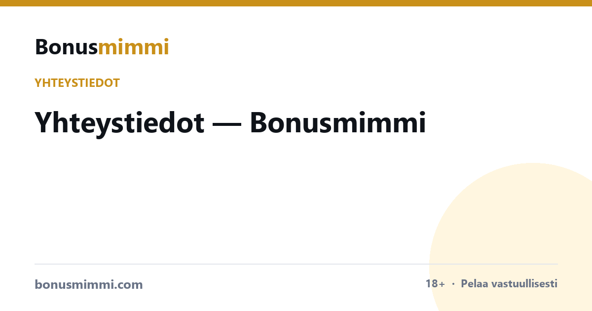 Yhteystiedot — Bonusmimmi